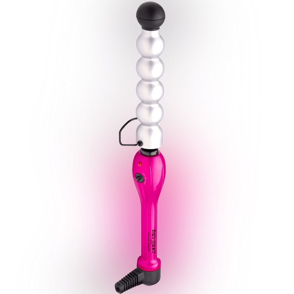 TIGI BED HEAD CURVE CHECK TOURMALINE CERAMIC 2-IN-1 STYLING IRON WAND PINK